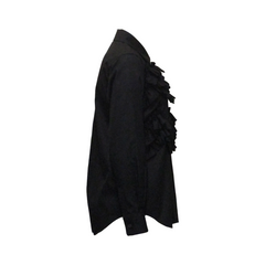 RUFFLE-TRIMED BLOUSE, BLACK - COMME des GARCONS