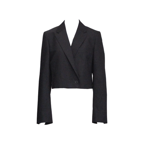 JORDIA CROPPED BLAZER, CHARCOAL MELANGE - CHRISTIAN WIJNANTS