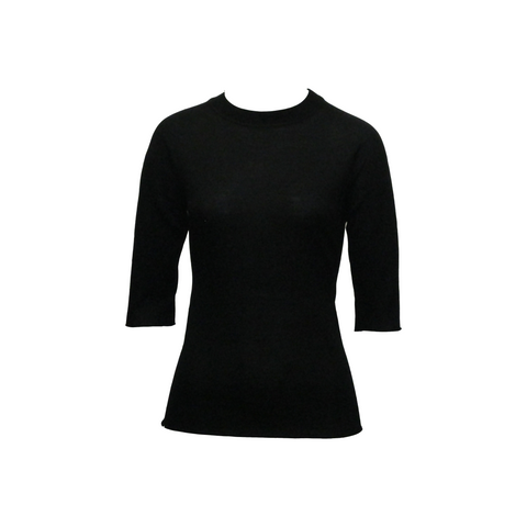 KAYE SHORT SLEEVES KNIT, BLACK - CHRISTIAN WIJNANTS