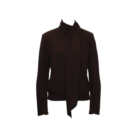 KEIKO SCARF COLLAR SWEATER, CHERRY WOOD - CHRISTIAN WIJNANTS
