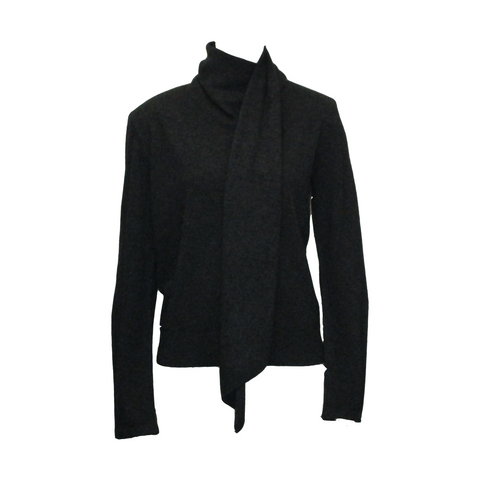 KEIKO SCARF COLLAR SWEATER, CHARCOAL - CHRISTIAN WIJNANTS