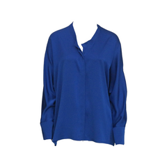 TARETH SILK BLOUSE, COBALT - CHRISTIAN WIJNANTS