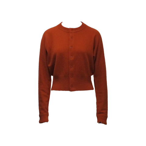 BLOUSON CARDIGAN, DARK ORANGE - EXTREME CASHMERE