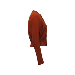 BLOUSON CARDIGAN, DARK ORANGE - EXTREME CASHMERE