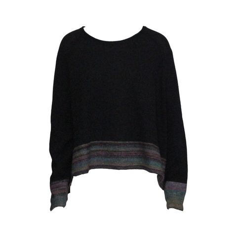 OVERSIZED KNITTED PULLOVER, BLACK - RUNDHOLZ