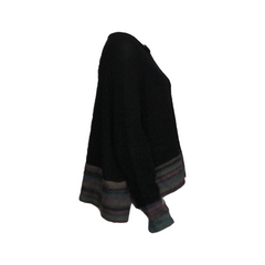 OVERSIZED KNITTED PULLOVER, BLACK - RUNDHOLZ