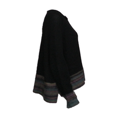OVERSIZED KNITTED PULLOVER, BLACK - RUNDHOLZ