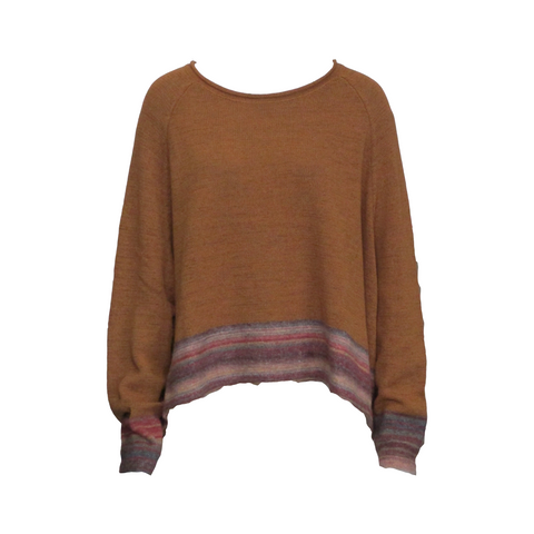 OVERSIZED KNITTED PULLOVER, BRONZE - RUNDHOLZ