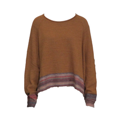 OVERSIZED KNITTED PULLOVER, BRONZE - RUNDHOLZ