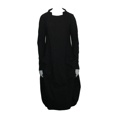 DRESS WITH LARGE POCKETS, BLACK - RUNDHOLZ BLACK LABEL