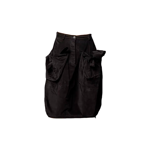 TULIP VELVET SKIRT, BLACK - RUNDHOLZ BLACK LABEL
