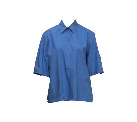 BISCAY SHORT SLEEVE SHIRT, AZURE - SOFIE D'HOORE